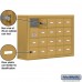 Salsbury Cell Phone Storage Locker - with Front Access Panel - 4 Door High Unit (8 Inch Deep Compartments) - 20 A Doors (19 usable) - Gold - Surface Mounted - Master Keyed Locks